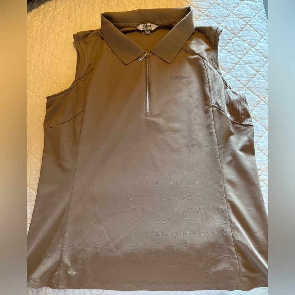 LeMieux Mink Sleeveless Polo Top - Picture 2 of 4